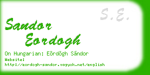 sandor eordogh business card
